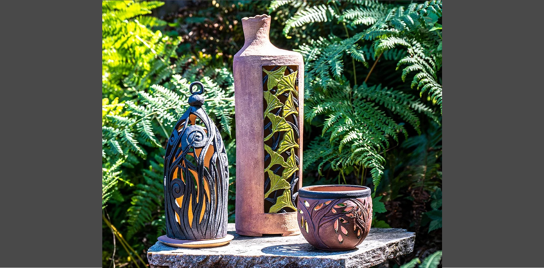 featured clay lamps by Linda Kliewer